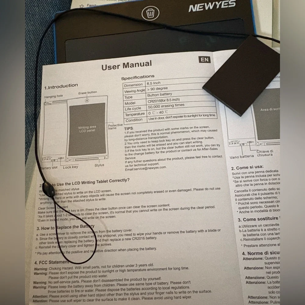 LCD Writing Tablet x2, with BLUE Frame. May need a battery replacement! NWT